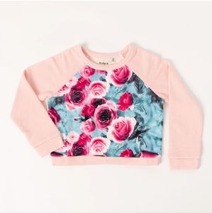 NWOT Kidpik Pink Rose Raglan Sweatshirt size S-7/8
